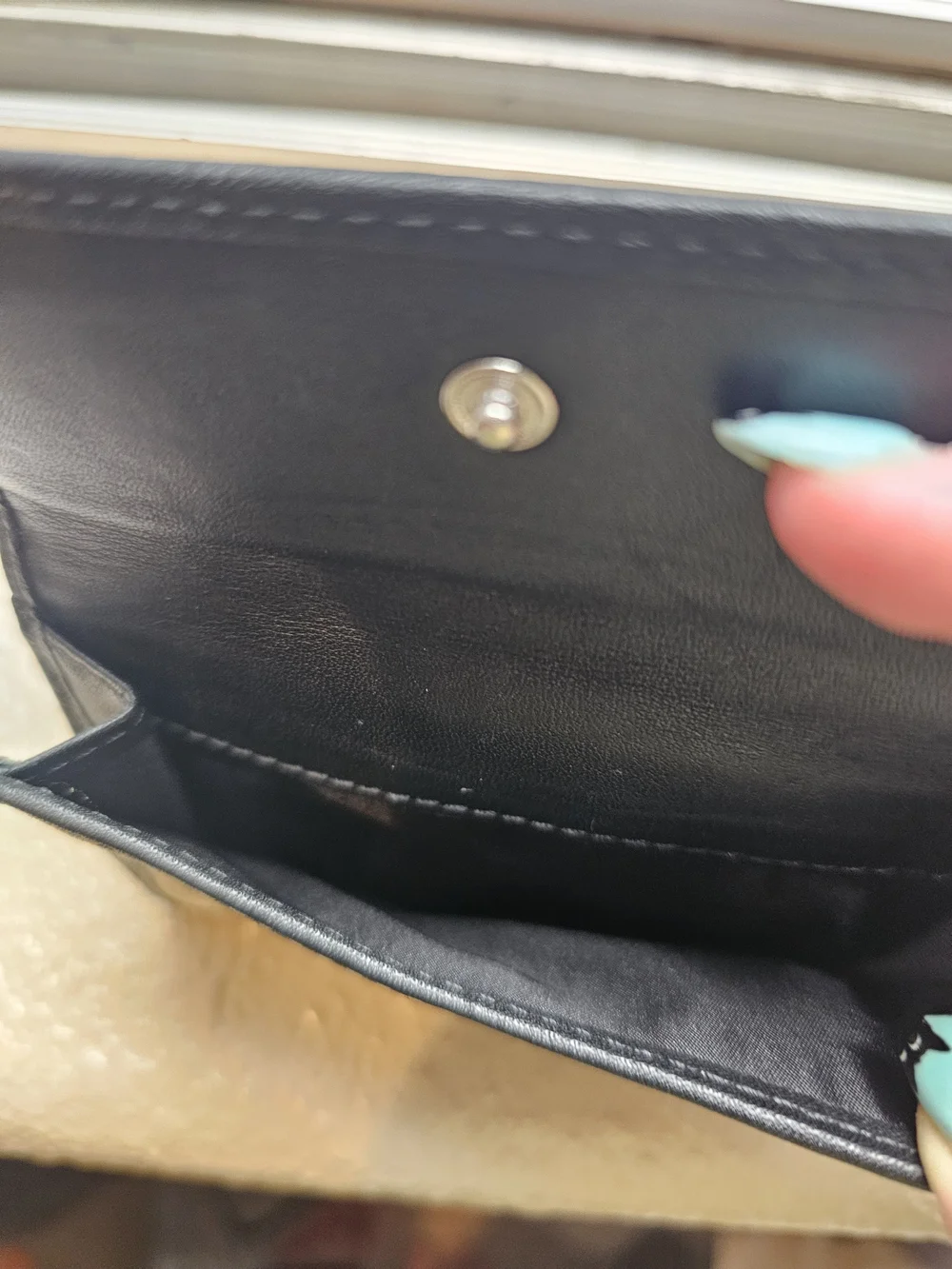 Coach Signature Canvas Compact Wallet in Navy